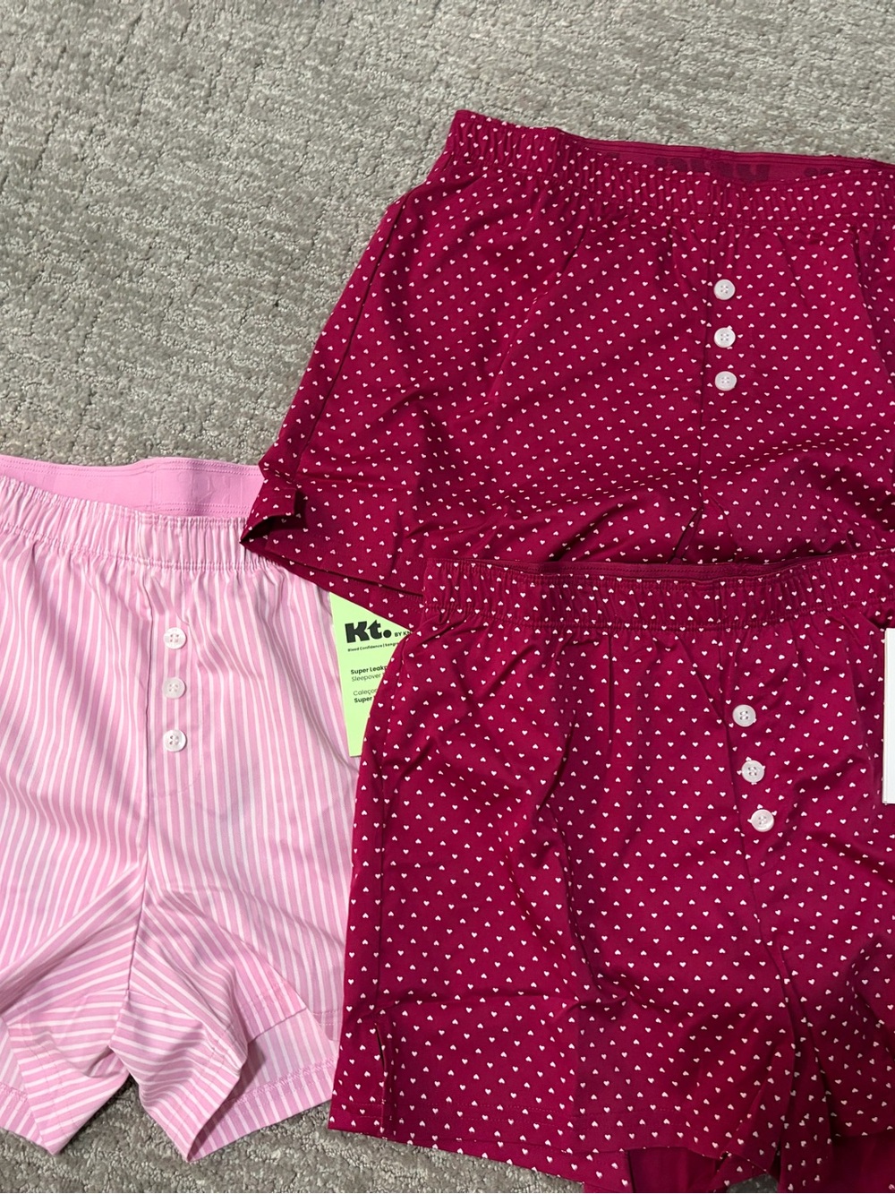 KT Knix Boxers period Protection Cotton Pajama Shorts - Light Pink & Magenta (3)